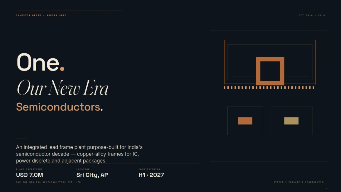 ONE investor pitch cover